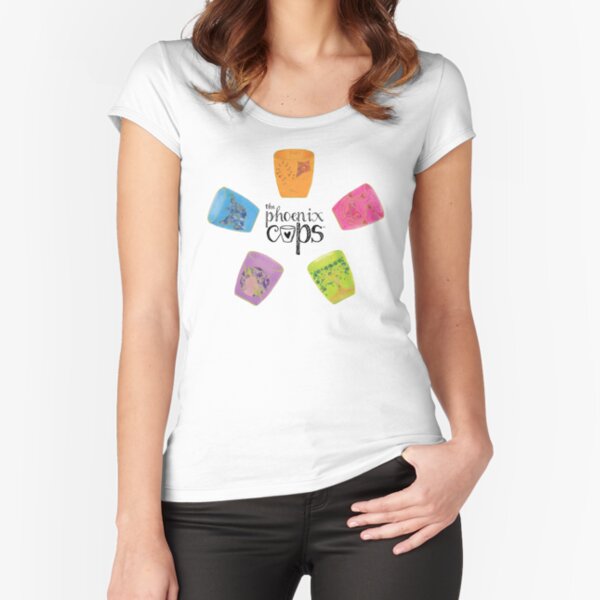 Phoenix Cups (Round - Black Text) Fitted Scoop T-Shirt