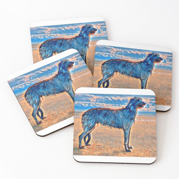 Item preview, Scottish Deerhound on the beach in Scotland designed and sold by DeerhoundRhodry.