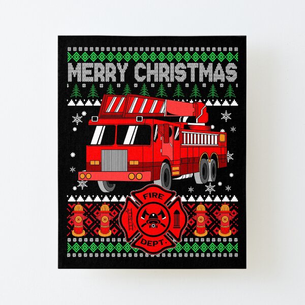 Firefighter Christmas Sweater Wall Art | Redbubble Firefighter Christmas Sweater Wall Art | Redbubble