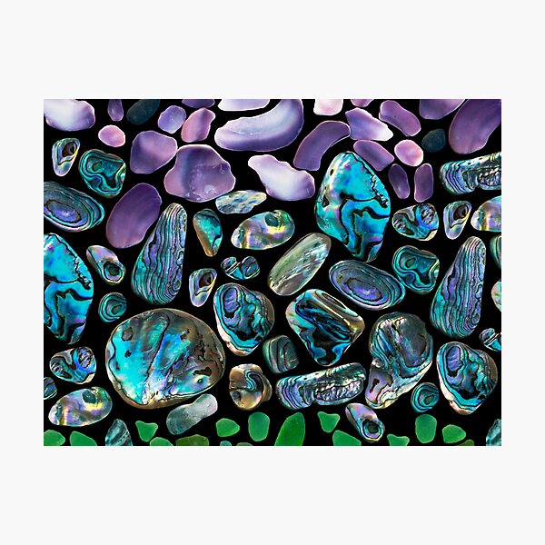 Item preview, Paua shell, Shell and beach Glass Mosaic designed and sold by darkydoors.