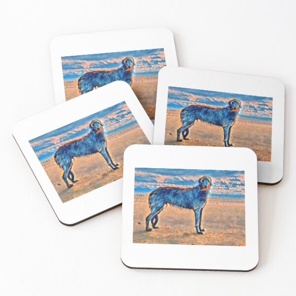 Item preview,  Scottish Deerhound on the beach in Scotland designed and sold by DeerhoundRhodry.