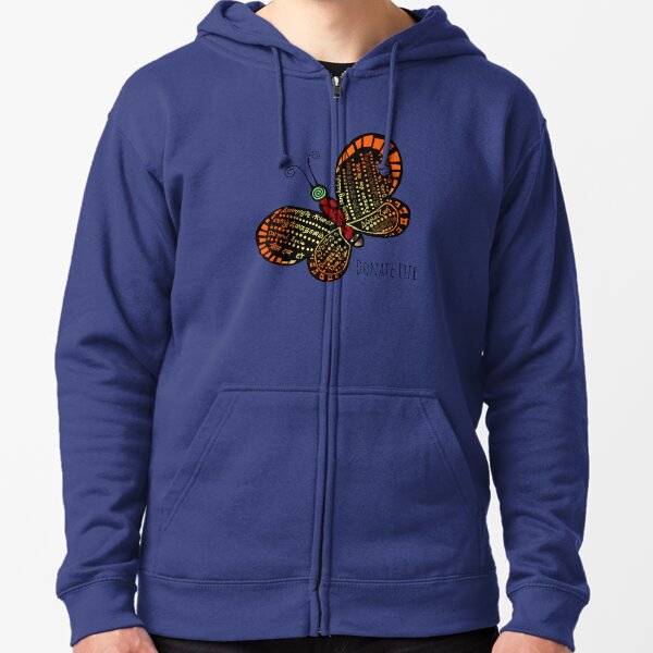 Donate Life Butterfly 1 Zipped Hoodie