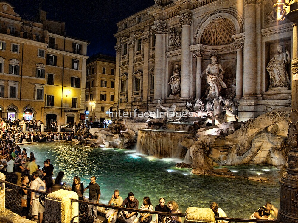 "Trevi Fountain at night" by InterfaceImages Redbubble "Trevi Fountain at night" by InterfaceImages Redbubble