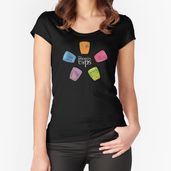Phoenix Cups (Round - White Text) Fitted Scoop T-Shirt