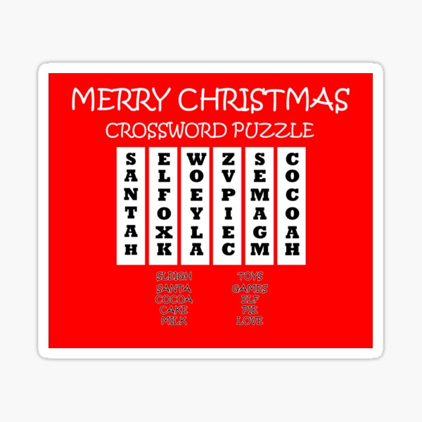 "Merry Christmas Crossword Puzzle Throw Blanket" Sticker for Sale by