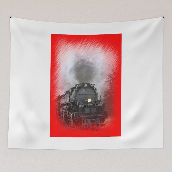 Item preview, Big Boy 4014 Steaming threw Black Wolf Kansas with tree's and cloud's. designed and sold by ROBERTDBROZEK.