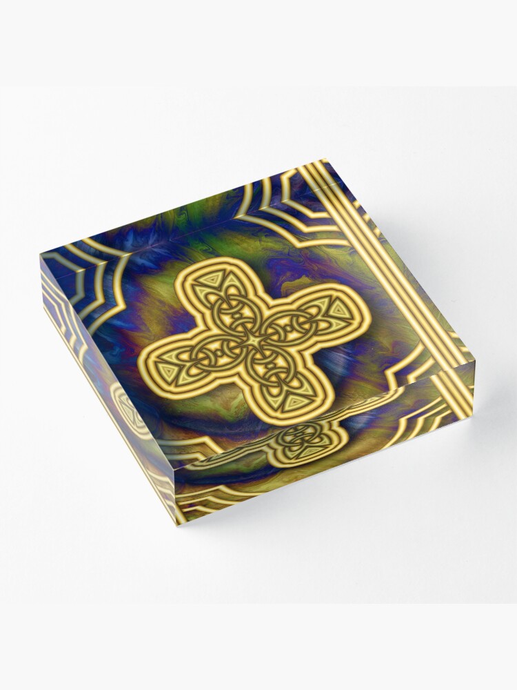 Alternate view of Gold Cross Acrylic Block