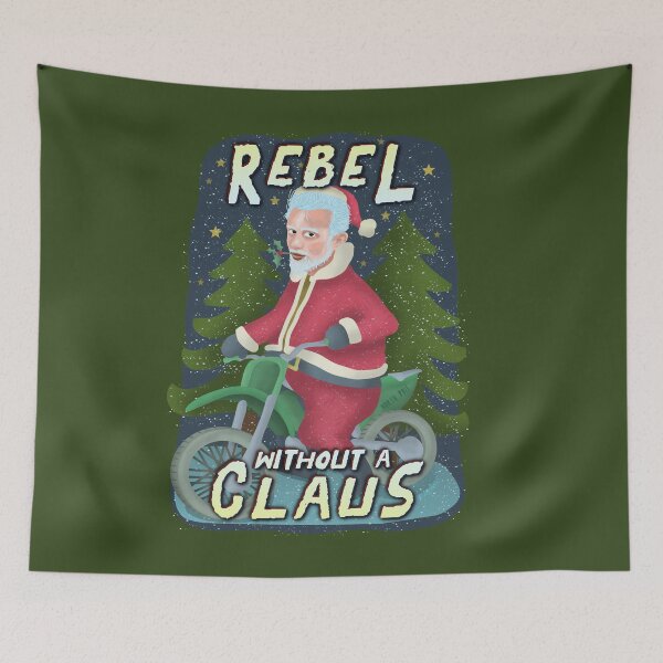 Item preview, Funny Ugly Christmas Sweater Santa Claus Motorcycle Rebel designed and sold by emkayhess.