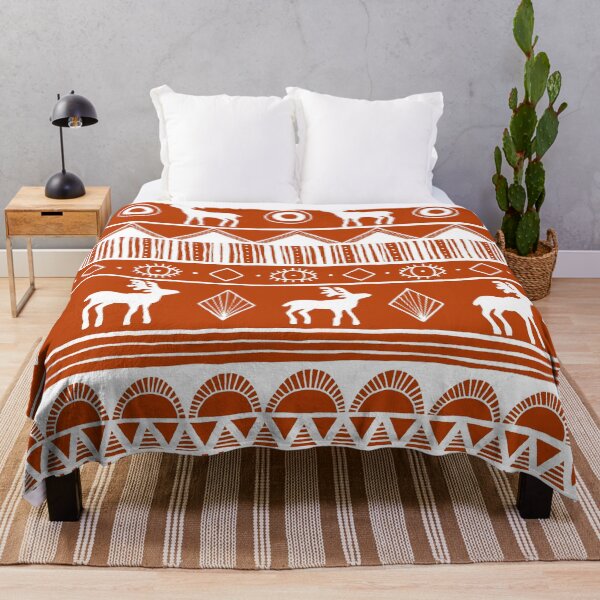 Item preview, Burnt Orange and White Christmas Pattern designed and sold by inkhivecreative.