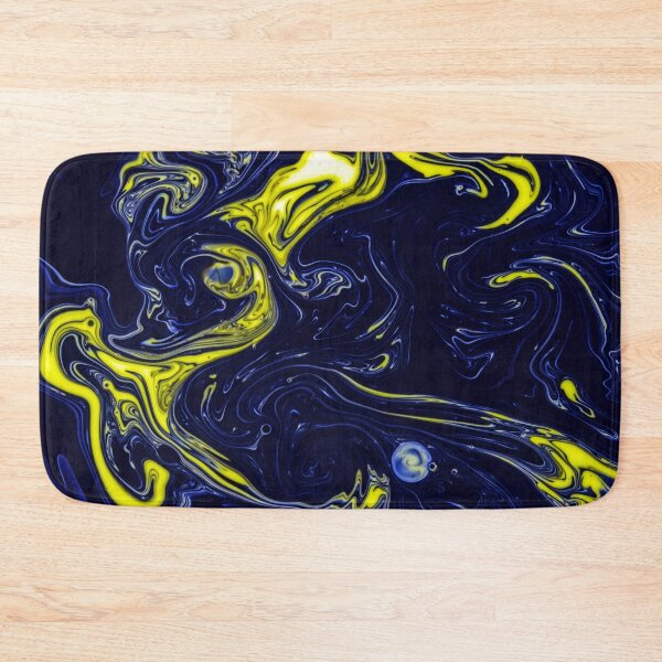 Item preview, Oil Droplet Modern Art in Blue Yellow Macro Style designed and sold by NeonAbstracts.