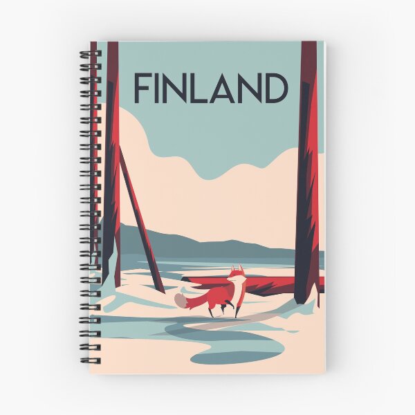Item preview, Finland  travel poster snow forest fox  designed and sold by Arctic frame studio.