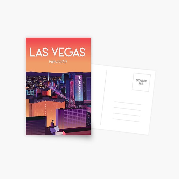 Las vegas nevada travel poster city Postcard