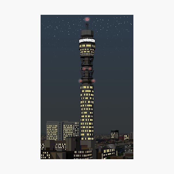 Item preview, Post Office Tower (BT Tower), London at night designed and sold by Richard O'Neill Art.