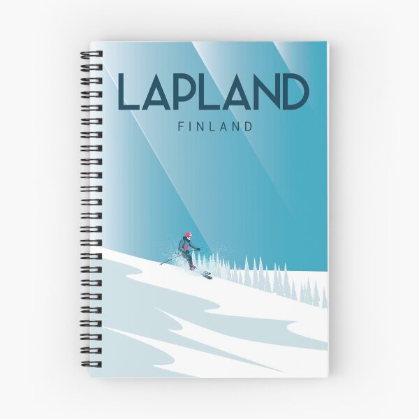 Item preview, Laponia, Finlandia, viaje, cartel, esquí, ilustración designed and sold by Arctic frame studio.