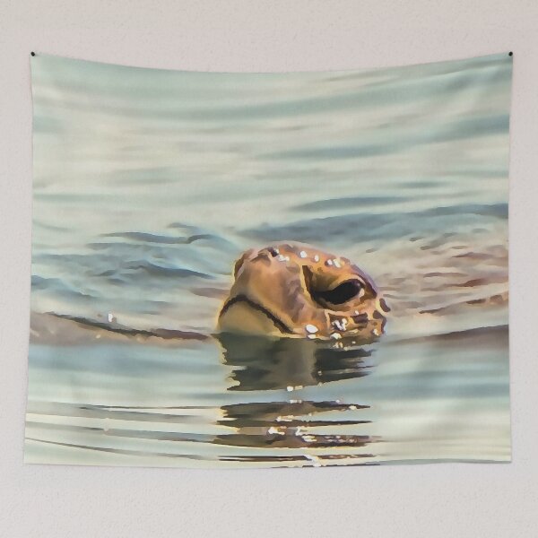 Item preview, Head Above Water Turtle Ocean Wildlife Art designed and sold by taiche.