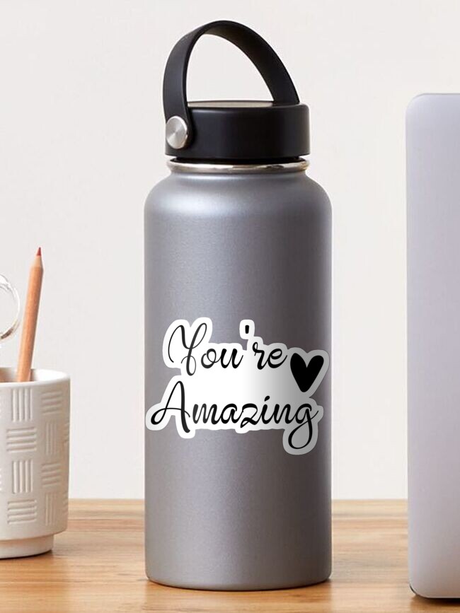 Thumbnail 1 of 3, Sticker, You are amazing.Motivational and inspiring lettering quote. designed and sold by Victoria Riabov.