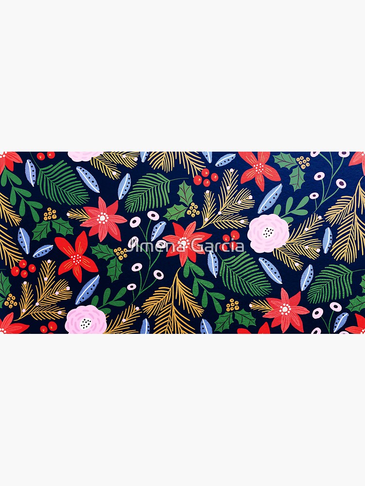 Christmas florals pattern with poinsettias by Jime-Creates