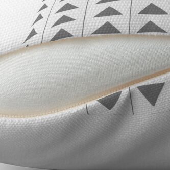 Alternate view of Pyramids - Gray on White Throw Pillow