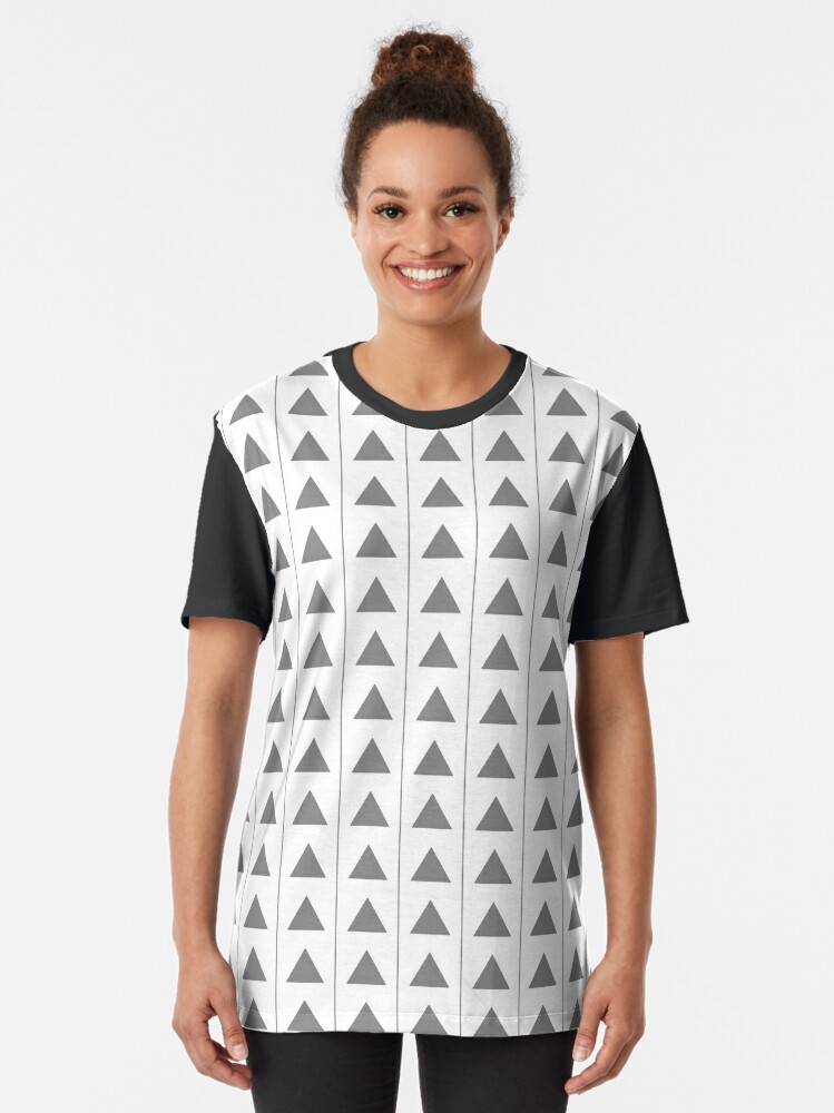 Graphic T-Shirt, Pyramids - Gray on White designed and sold by tiokvadrat