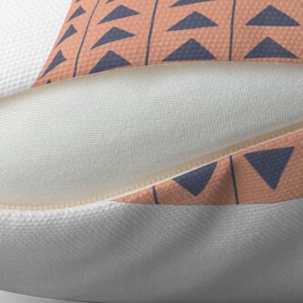 Alternate view of Pyramids - Blue on Cream Throw Pillow