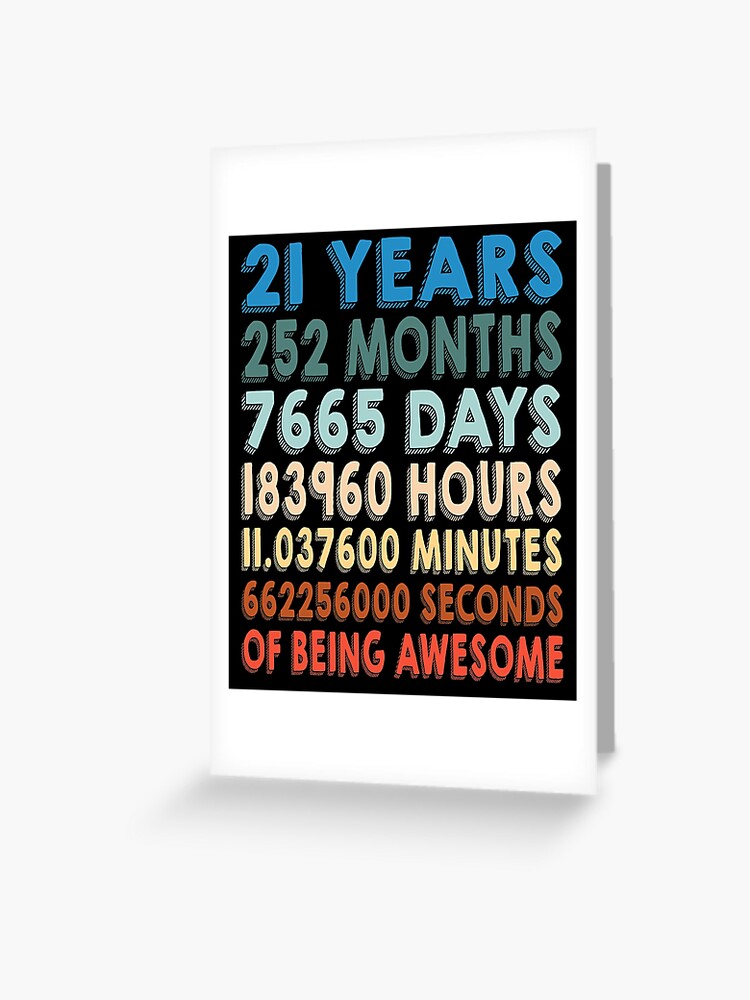 Carte De Vœux 21eme Cadeau D Anniversaire Retro Style Vintage Par Funnyguy Redbubble