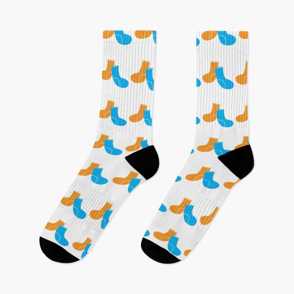 Item preview, odd socks blue and orange designed and sold by thetypographer.