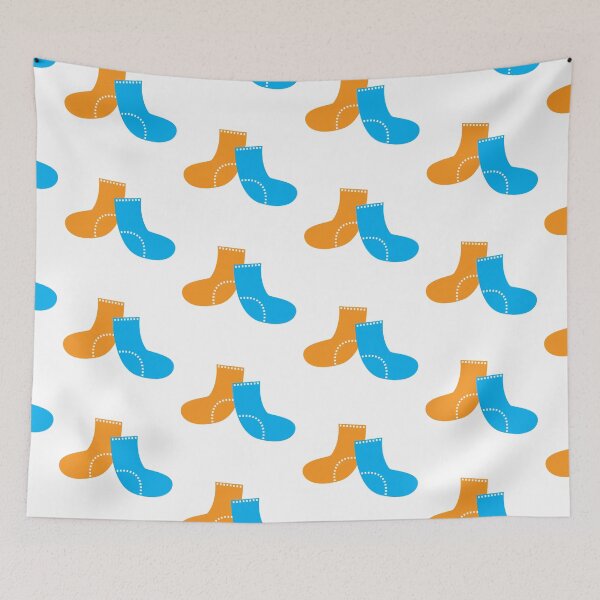 Item preview, odd socks blue and orange designed and sold by thetypographer.