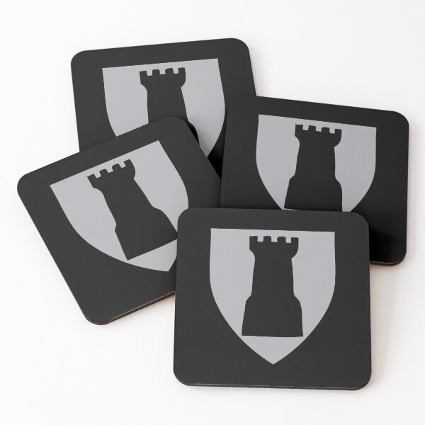 Item preview, Grey shield with a castle turret designed and sold by thetypographer.