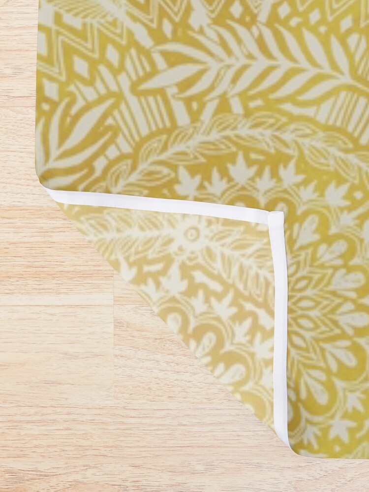 Alternate view of Medallion Pattern in Mustard and Cream Shower Curtain