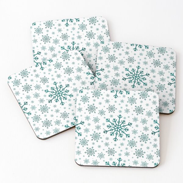 Item preview, Pretty Emerald Green Snowflakes on White Background designed and sold by Karen McFarland.