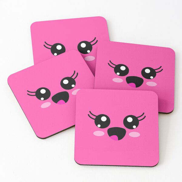 Item preview, Kawaii face 2, vivid pink designed and sold by EvieWoj.