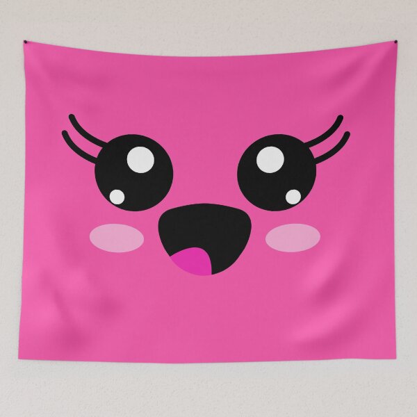 Item preview, Kawaii face 2, vivid pink designed and sold by EvieWoj.