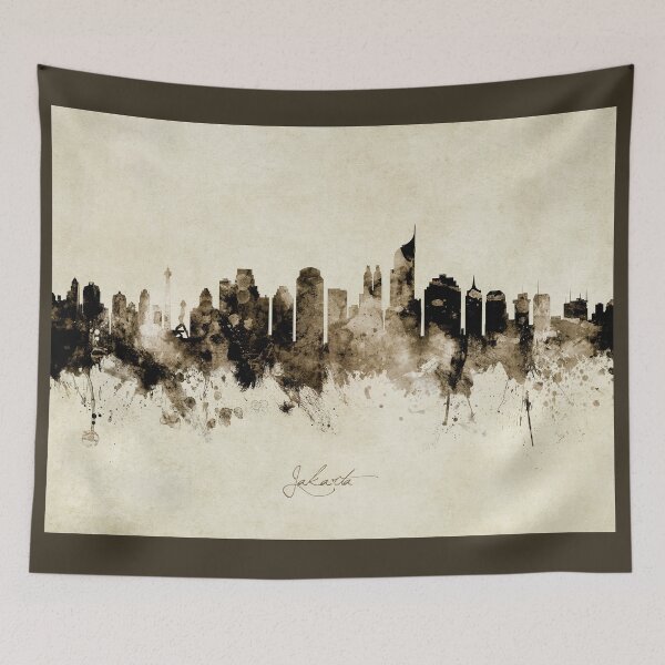 Item preview, Jakarta Skyline Indonesia designed and sold by ArtPrints.