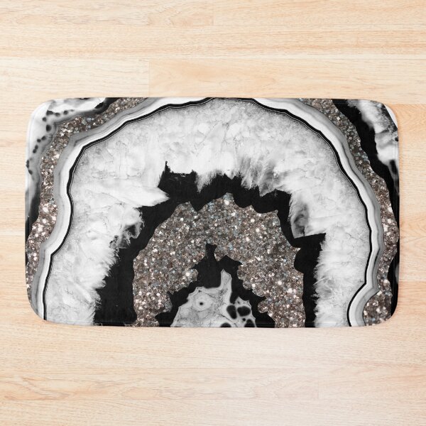 Item preview, Gray Black White Agate with Silver Glam #1a (Photo of Glitter Only - Not Reflective) designed and sold by Anita's & Bella's Art.