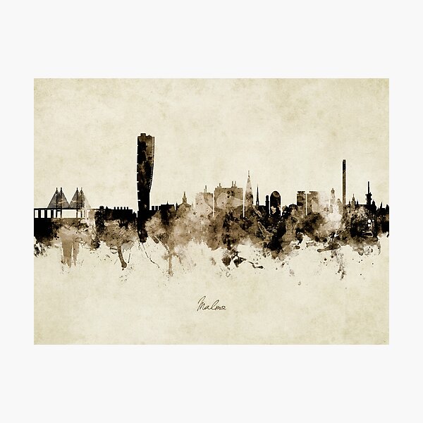 Item preview, Malmo Sweden Skyline designed and sold by ArtPrints.