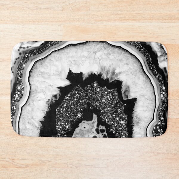 Item preview, Gray Black White Agate with Black Silver Glam #2a (Photo of Glitter Only - Not Reflective) designed and sold by Anita's & Bella's Art.