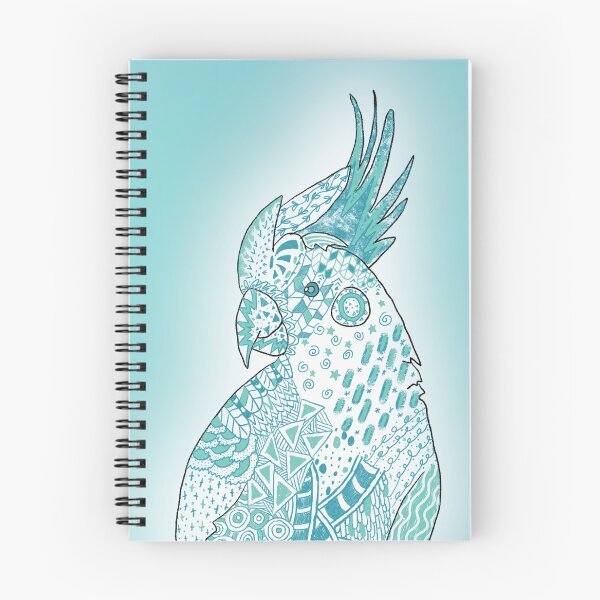 Aperçu de l'œuvre Cockatoo mignon croquis turquoise créée et vendue par Jwillart.
