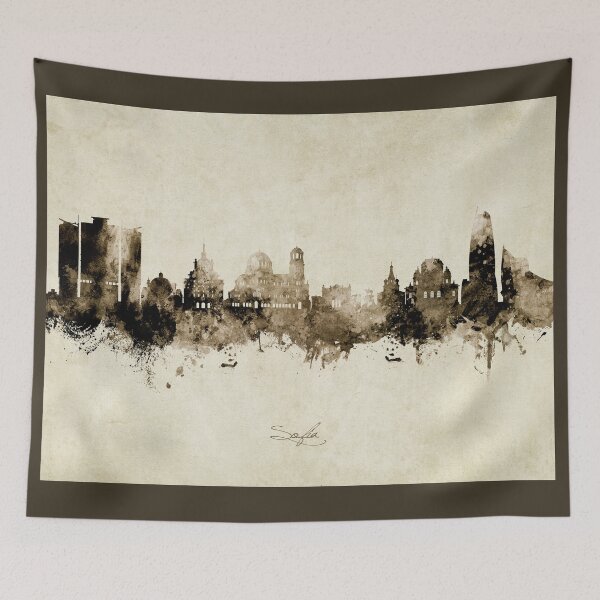 Item preview, Sofia Bulgaria Skyline designed and sold by ArtPrints.