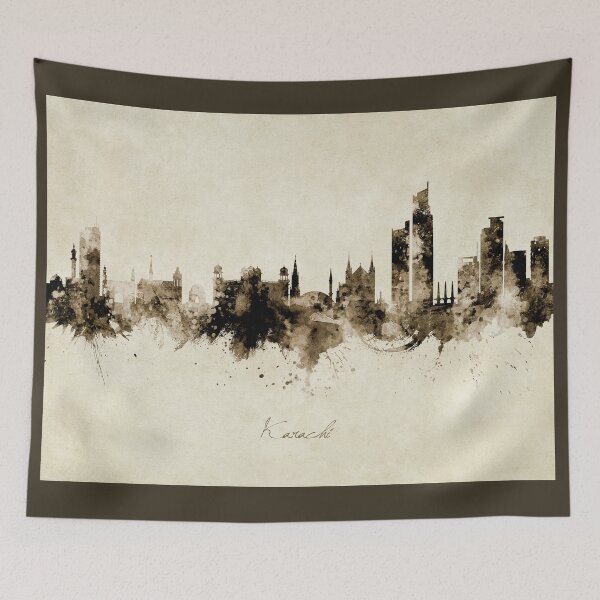 Artikelvorschau, Karachi Pakistan Skyline entworfen und verkauft von ArtPrints.