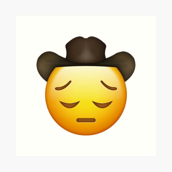 Sad Cowboy Emoji Wall Art Redbubble - sun emoji roblox