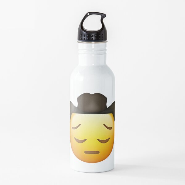 Sad Cowboy Emoji Water Bottle Redbubble - guess the emoji phrase roblox