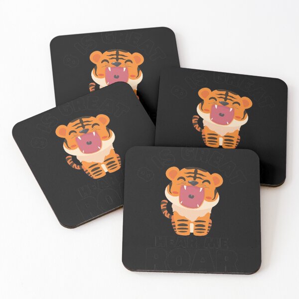 Item preview, Tiger Birthday 8 is great hear me roar black text designed and sold by Scoopivich.