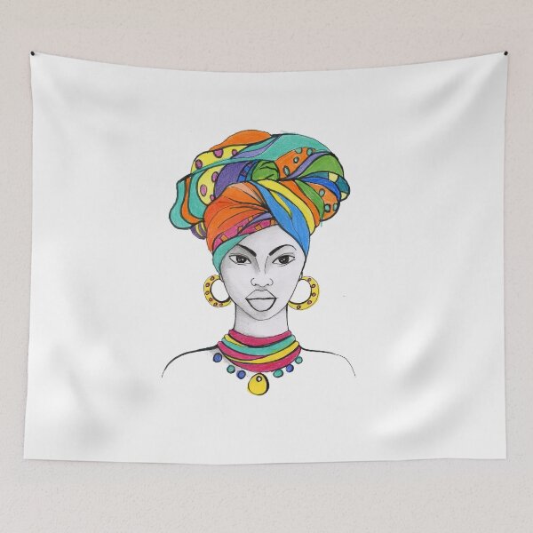 Item preview, African Women Necklace Headband Art Design designed and sold by HighArtDesigns.