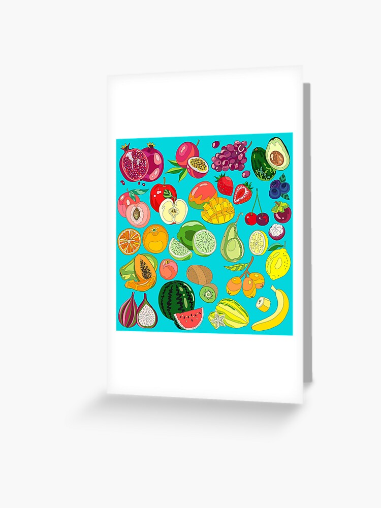 Fruits Paradise in Turquoise Blue