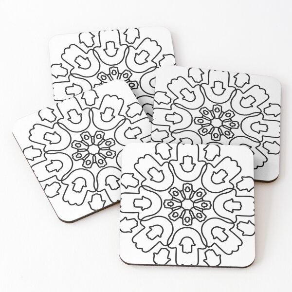 Item preview, Black White Hamsa Mandala designed and sold by sigdesign.
