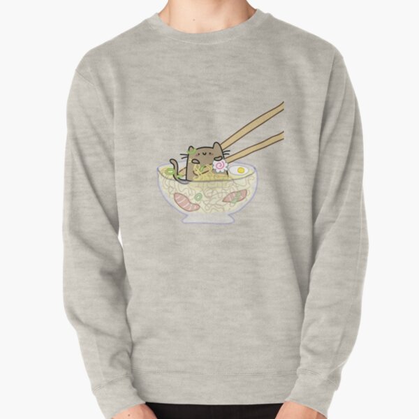 ramen cat Pullover Sweatshirt