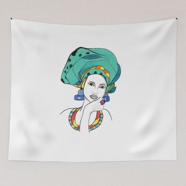 Item preview, Beautiful Green African turban Women beauty Art Fashion designed and sold by HighArtDesigns.