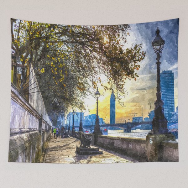 Item preview, River Thames Path Watercolour designed and sold by Londonimages.