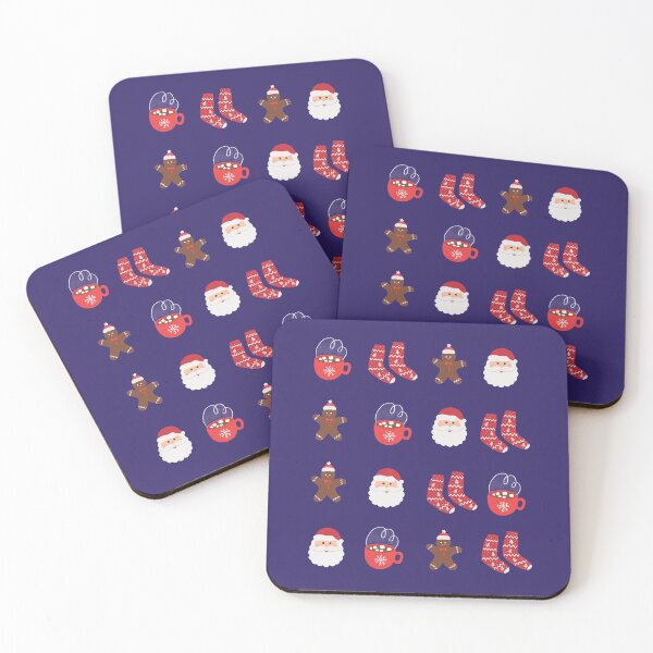 Item preview, Merry Christmas Pattern- Santa, Gingerbread Man, Hot Chocolate, Fuzzy Socks designed and sold by Awesomesauce-ST.