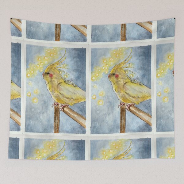 Item preview, Christmas Cockatiel illustration designed and sold by Martinacor.